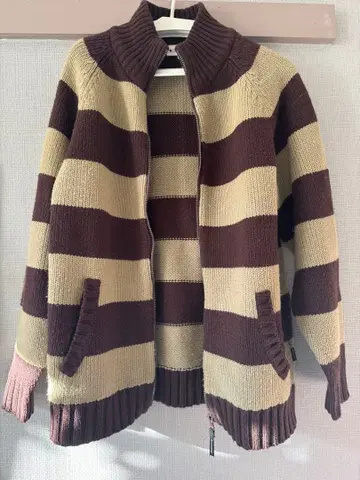 컨버스 자켓 니트 자켓 지퍼 스트라이프 스웨터