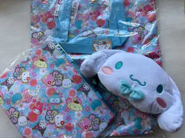 산리오 시나몬 페이스 미니백, 토트백, 토트 3세트 블루