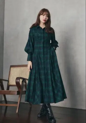 Herlipto Checkered Pleats LongShirtDress