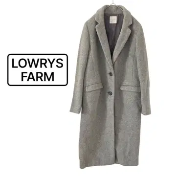 로리즈팜 체스터 코트 그레이 울 혼방 M 사이즈 심플