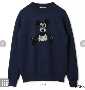 SLOANE 미키마우스 긴팔 니트 스웨터 블루
