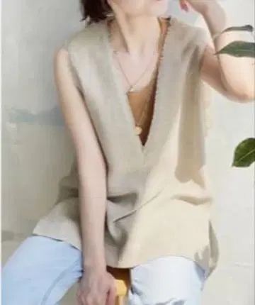 [ Spick & Span ] 린넨 베스트 베이지