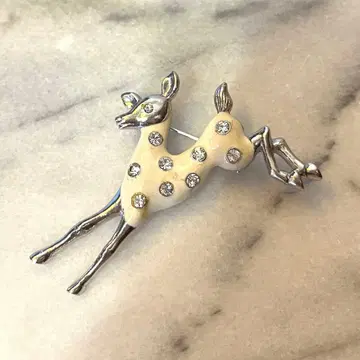 달려라! 밤비쨩 스톤 부착 빈티지 브로치