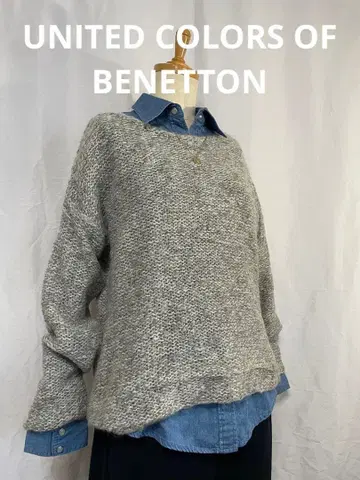 UNITED COLORS OF BENETTON 그레이 니트 스웨터