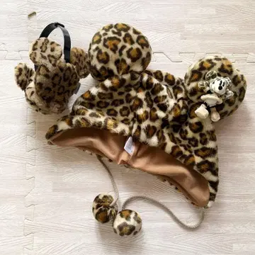 미니 / 레오파드 무늬 / 팬캡 / 귀도리