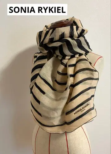 SONIA RYKIEL 소니아 리키엘 대형 스톨 스트라이프 체리