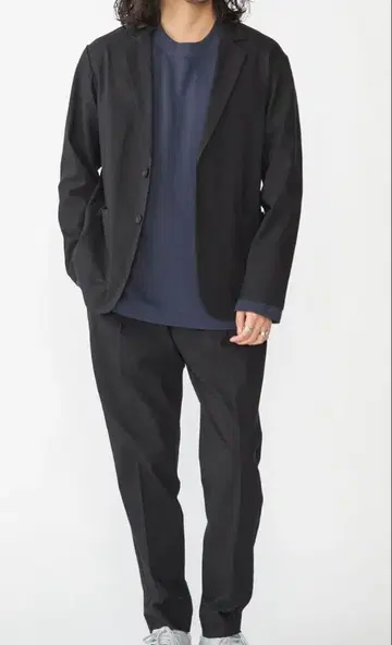 SHIPS 블랙 스트레치 셋업 S 사이즈