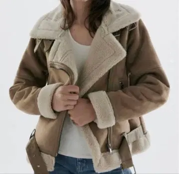 Zara 무스탕 라이더 자켓