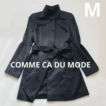 컨디션 최상 고급 캐시미어 100% 꼼사데모드 롱 코트 벨트 포함 그레이