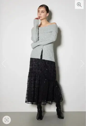 rienda 스팽글 튤 세미 머메이드 스커트 택 포함 새상품 S