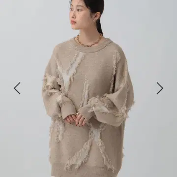 [택 포함 새상품] 이번 시즌 렙심 프린지 니트 튜닉 베이지