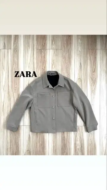 ZARA 베이지 버튼 포켓 셔츠 자켓