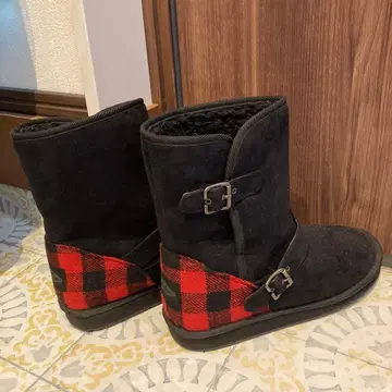 VANS 어그 부츠 블랙 체크 26