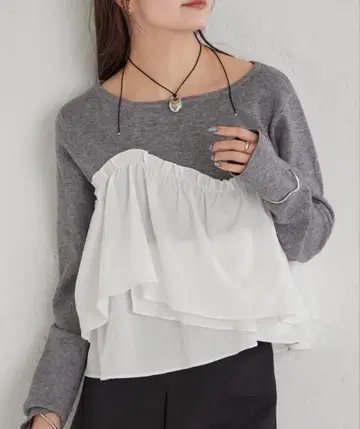 [ 미개봉 새상품 ] mystic 뷔스티에 도킹 니트 그레이