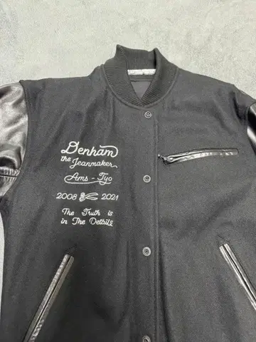 덴함 바시티 자켓 블랙 사이즈 S