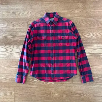 TAYLOR STITCH 빨간색과 네이비 체크 플란넬 셔츠