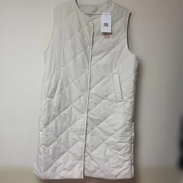 JaVa 화이트 퀼팅 다운 베스트 롱