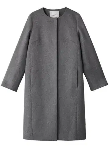아나이 멜톤 크루넥 코트 울 코트 롱 코트