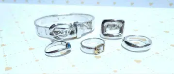 LAZY SUSAN 실버 반지 x 4개 뱅글 묶음 판매