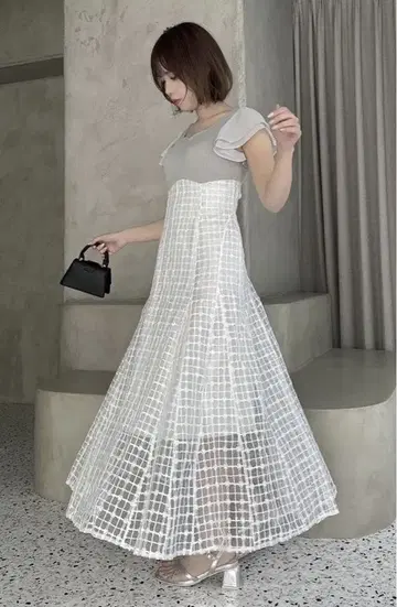 dazzlin 스팽글 체크 코르셋 원피스 (샘플)