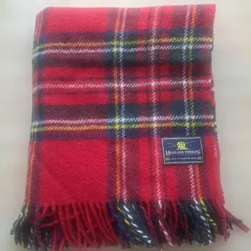 Highland Tweeds 울 스톨 레드 체크