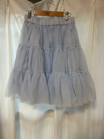 스카이블루 귀여운 라이트 블루 튤 캉캉 스커트