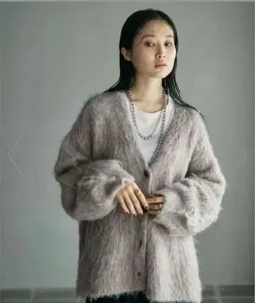 렙심 5게이지 샤기 V넥 가디건