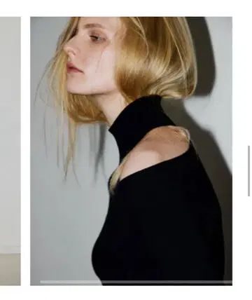 Cygne 원숄더 오픈 니트 elle Black