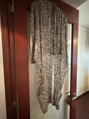 HANUMAN 꽃무늬 롱 가디건 모스그린