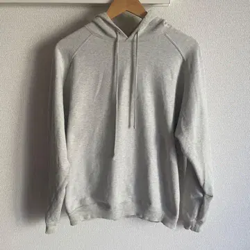 AURALEE 그레이 후드 부착 후드티