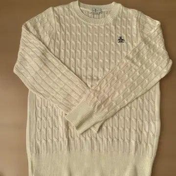 Munsing 일본제 케이블 니트 스웨터 아이보리