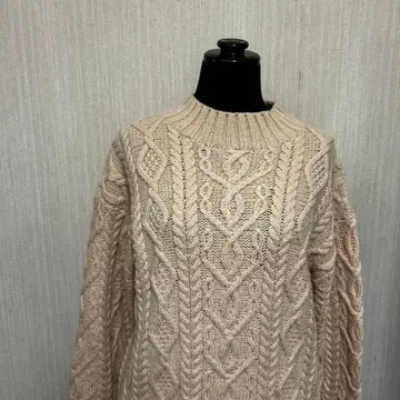 여성용 스웨터 울 스웨터 긴팔 케이블 짜임 케이블 니트 스웨터