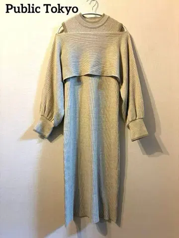 PUBLIC TOKYO 2WAY 가디건 멜란지 니트 원피스