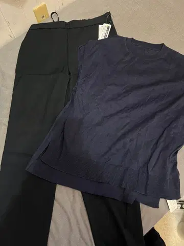 dinos 빅 사이즈 네이비 상의 블랙 팬츠 셋업