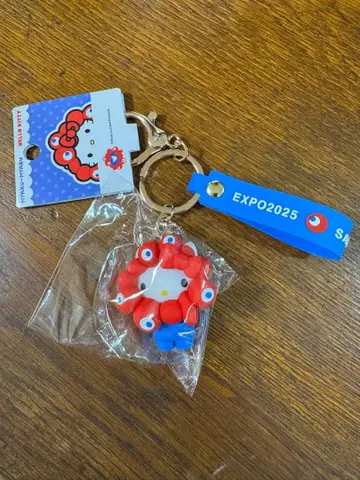 오사카 간사이 만박 회장 한정판 헬로키티 입체 스트랩 키링 미미