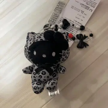 아베일 산리오 키티 봉제 인형 블랙 아트