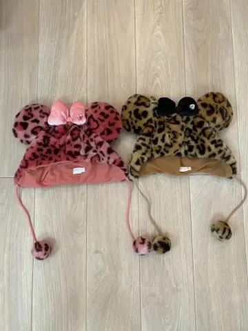 레오파드 무늬 팬 캡 (2개 세트)