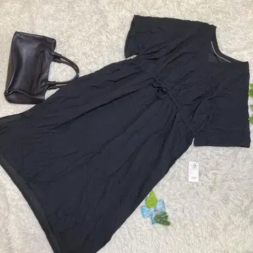 미사용 새상품 Hunch 롱 원피스 블랙 허리밴딩 루즈핏 M