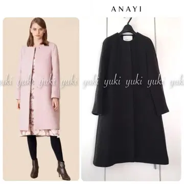 ANAYI 더블 비버 크루 코트 38