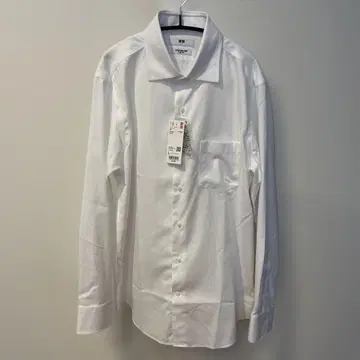 유니클로 슈퍼 논아이론 슬림 셔츠 와이드 칼라 화이트 1