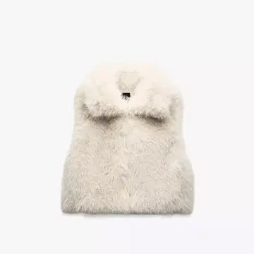 인조 모피 베스트 라이트 베이지