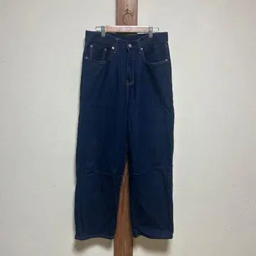 무인양품 데님 와이드 팬츠 W30 x L29 다크 네이비