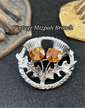 빈티지 영국 Mizpah 미즈파 엉겅퀴 서클 브로치