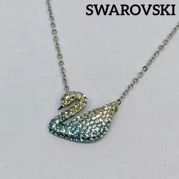 스와로브스키 실버 스완 그라데이션 큐빅 목걸이