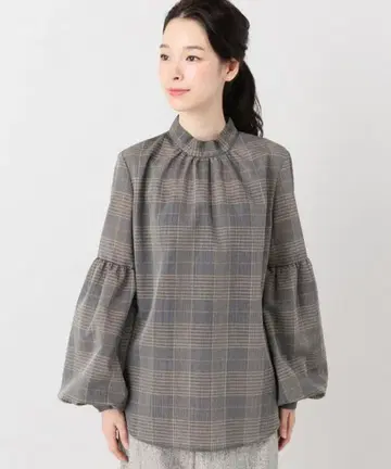 이에나 T/W 시어 볼륨 슬리브 블라우스