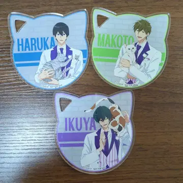 Free! 고양이형 아크릴 코스터 3개 세트