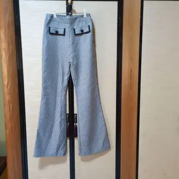 Darich 하운드투스 체크 패턴 여성용 플레어 팬츠