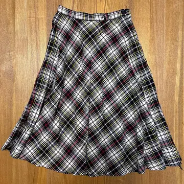 ACRILAN 구제 의류 체크 무늬 스커트 7 사이즈 레어