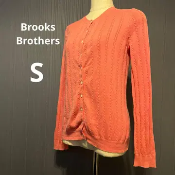 브룩스브라더스 살몬 핑크 면 니트 가디건 긴팔 S