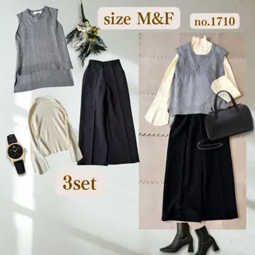 [ 인기 브랜드 ] 여성용 코디 묶음 판매 3세트 가을/겨울 코디 M